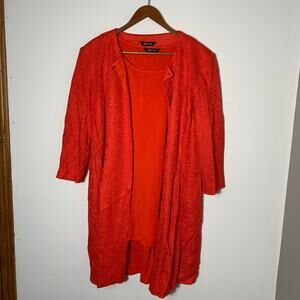 Womens Misook Cardigan Set Red Size XL EUC!